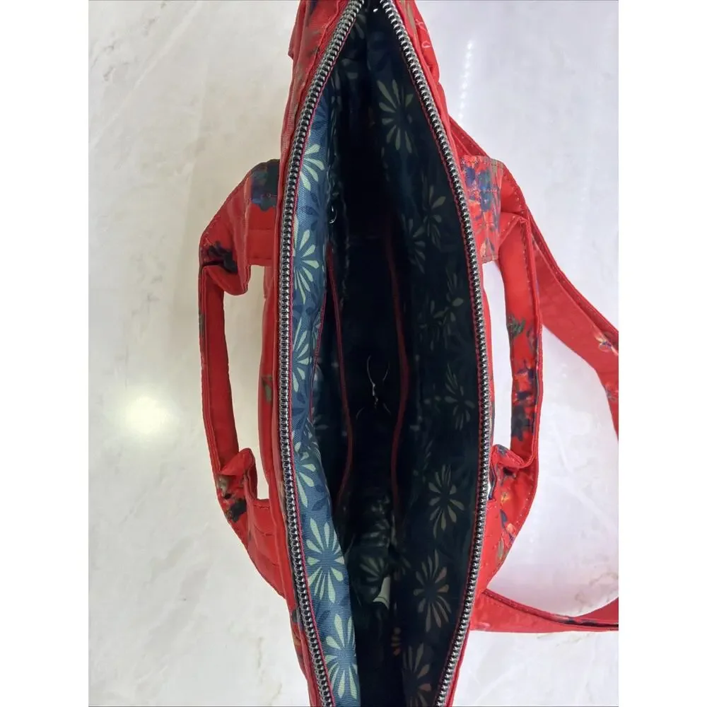 Lug Dory Mini Crossbody Bag Bouquet Red Floral Top Handle Travel Purse NWOT